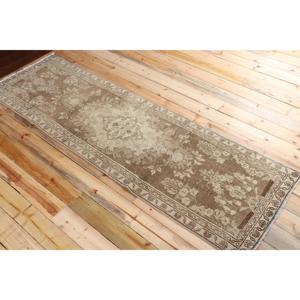 พรมวินเทจสไตล์ตุรกีขนาด 2.7x8.9 ฟุต ลายจุดสีน้ำตาล ทำจากขนสัตว์ - Product Image 4