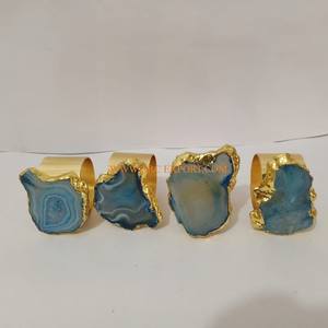 Vaisselle Ronds de Serviette Maison Table À Manger Matériau Aluminium Argent et Or Poli Conception De Luxe Boucle De Serviette De L'Inde - Product Image 6