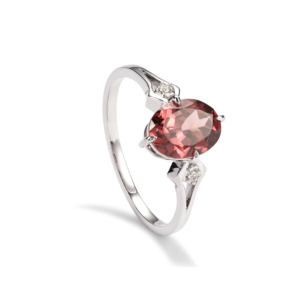 Bague en platine 950 avec zircon de Zanzibar 2,03 carats et zircon blanc, bijoux fins géométriques bohèmes - Product Image 1