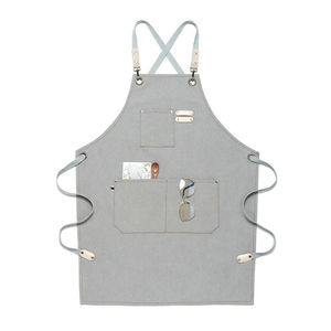 Delantal de trabajo de lona con hebilla ajustable y logotipo personalizado de alta resistencia con bolsillo para herramientas de cocina - Product Image 3