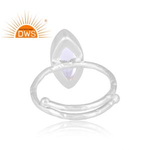 Best Selling Fine Sterling Silver Natural <b>Crystal</b> Quartz Gemstone Stackable <b>Ring</b> Custom Jewelry For Women Gift For Her - Product Image 4