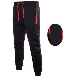 Joggers de fitness en toile à taille haute pour hommes Nouveau pantalon de survêtement en coton pour le sport et la course Poches à fermeture éclair Long Gym Training - Product Image 6