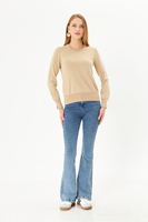 Suéter de cuello redondo para mujer Old Money, Jersey de punto para otoño e invierno, patrón transpirable e informal decorado