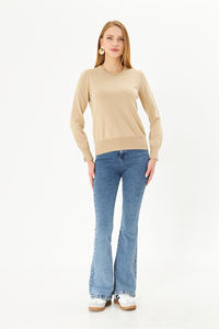 Suéter de cuello redondo para mujer Old Money, Jersey de punto para otoño e invierno, patrón transpirable e informal decorado - Product Image 5