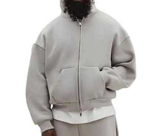 Vente en gros de sweats à capuche personnalisés de haute qualité en coton avec double fermeture éclair grande taille et surdimensionnés pour hommes - Product Image 6