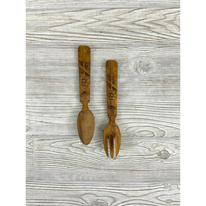 Juego de cubiertos hechos a mano en madera de primera calidad, perfecto para utensilios de cocina, artículos de hotel y accesorios de mesa para eventos, juego de cubiertos de lujo - Product Image 1