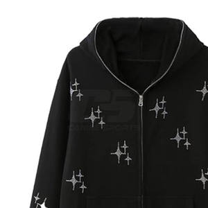 Sweat à capuche bling personnalisé en vrac avec logos de lettres en strass Vente en gros Sweat à capuche en cristal personnalisé Fabriqué au Pakistan - Product Image 4