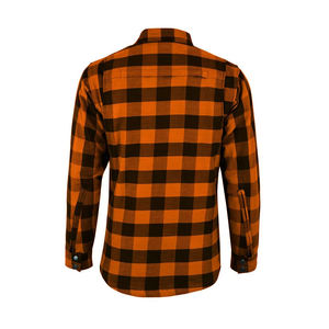 Mens <b>Womens</b> Heavyweight Flannel Moto <b>Shirt</b> Orange Black 3 Layer Protective Flannel <b>Lumberjack</b> Armored Motorcycle Gear <b>shirt</b> - Product Image 6