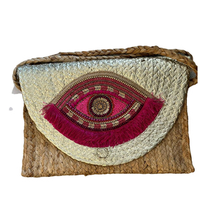 High Selling Bohemian Style Jute Handmade Clutch <b>Bag</b> for Women From India Long Zipper Closure Beading Shell Tassel Cotton Lining - Product Image 1