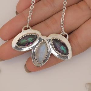 925 sello perfecto regalo de boda mejor calidad collar joyería 925 plata esterlina hecha a mano piedras preciosas místico Topacio Spinner collar - Product Image 4