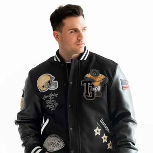 Veste de style streetwear pour homme personnalisée, écologique, coupe-vent, 100% laine, taille plus, de haute qualité, brodée, style varsity - Product Image 1