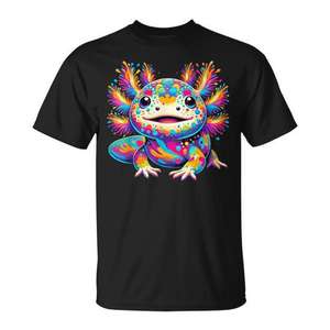 Camiseta promocional Kawaii Colorful Axolotl Love, ropa con diseño de axolotes lindos - Product Image 1