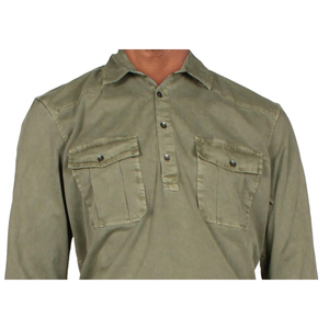 Camicia Casual da Uomo INC in Popeline con Colletto, Vestibilità Regolare, Bottoni, Traspirante, Design Verde, Maniche Lunghe, Collo Alto, Taglie da XS a 6XL - Product Image 2