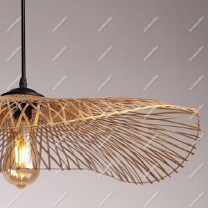 Modern Handmade <b>Wicker</b> Rattan Bamboo Hanging <b>Lamp</b> Retro Simple Creative Design Lighting Shad for Hotel Living Room Bedroom - Product Image 3