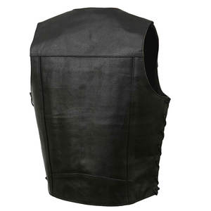 Chaleco de cuero informal de talla grande para hombre, a prueba de viento, transpirable, decorado con botones, impermeable, deportes de invierno, ropa exterior, Top - Product Image 4