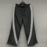 Nouveau style pantalon de survêtement en nylon pour homme, streetwear vintage d'hiver, coupe ample évasée, avec dentelle, perles et finition peinte imperméable