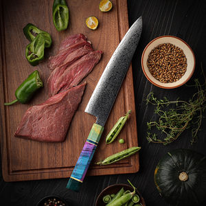 มีดเชฟเหล็กคาร์บอนดามัสกัส67ชั้นสไตล์ญี่ปุ่น2025สำหรับเชฟทำครัวมีดตัดพร้อมด้ามไม้แข็งมั่นคง - Product Image 2
