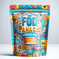 Sachet Doypack en Plastique Imprimé Personnalisé pour Emballage Alimentaire, Biscuits, Snacks, Bonbons, avec Fermeture Zip Scellée