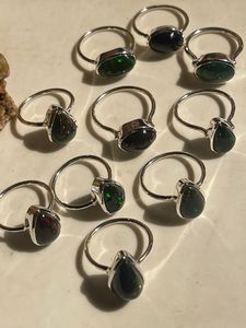 Elegant Oval <b>Black</b> Opal <b>Ring</b> in 92.5 Silver Artisan Made by Hand Birthstone Elegant Jewelry - Product Image 3