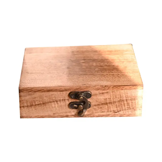 Diseño personalizado pequeño almacenamiento regalo joyería embalaje caja de madera de bambú con cerradura fabricante fábrica India