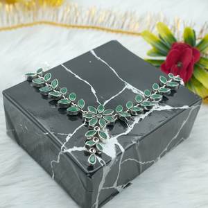 Collier de demoiselle d'honneur en onyx vert naturel en argent sterling 925 bijoux de mariage en pierres précieuses vertes cadeau d'anniversaire pour elle - Product Image 4