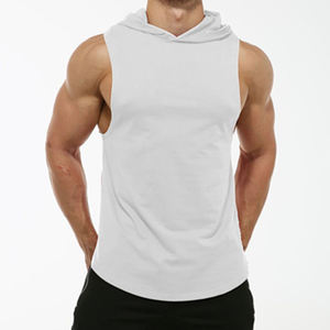 Men's Customized Workout Gym Hoodies XS 6XL Autumn 100% Cotton Hooded <b>Sleeveless</b> Stringer Tank Tops Bodybuilding Sports <b>Hoodie</b> - Product Image 3