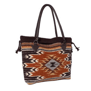 Bolso occidental de lana de herencia rústica para aventureros modernos, elegante y duradero con forro de cuero para viajes - Product Image 1