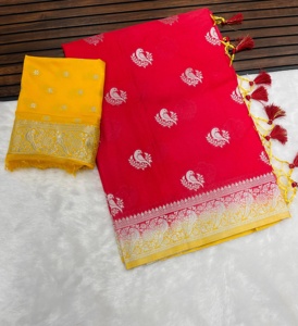 Sarees de mariage pakistanais indien Sarees en soie pure indienne du sud Kanchipuram Handloom tissage Saree en soie - Product Image 4