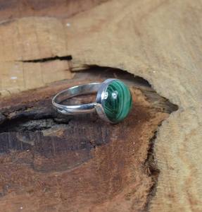 Anillo de piedras preciosas de Plata de Ley 925 de malaquita, joyería Natural, anillo de piedras preciosas naturales, regalo de piedra natal del mes de abril para el Día de San Valentín - Product Image 3
