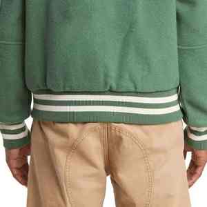 Chaqueta universitaria Letterman personalizada de béisbol de satén de poliéster/algodón con cuello levantado de invierno Unisex de talla grande - Product Image 3