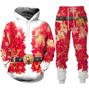 Survêtement de sport d'hiver unisexe de Noël, sublimation personnalisée, respirant, 100% coton polaire avec couleur et logo personnalisés - Product Image 1