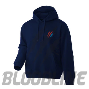 Sweat-shirt à capuche unisexe blanc Bloodline en molleton 100 % coton, décontracté, avec poche avant, effet délavé, idéal pour l'hiver - Product Image 3