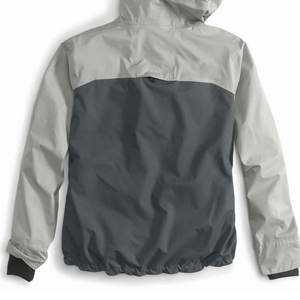 Unisex Canvas Rain <b>Jacket</b> <b>Waterproof</b> Hooded Trail Shell | Zipper | <b>Grey</b> Charcoal Two-Tone Outdoor Sportswear Multi-Pocket Design - Product Image 6