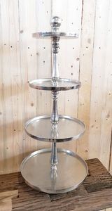 TQC American Style Aluminum 3-Tier Square <b>Cake</b> <b>Stand</b> Eco-Friendly Reasonable Price Hotel Use Handmade - Product Image 4