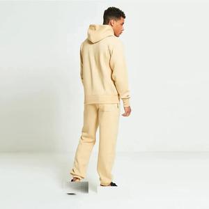 Alta calidad Casual Fitness Sweatsuit Stacked Joggers Hombres Conjuntos Hombres Pantalones de chándal y Sudadera con capucha Chándal lavado - Product Image 4