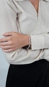 สร้อยข้อมือเทนนิสเพชรทรงกลม ชุบเงินแท้ 925 สำหรับเครื่องประดับแฟชั่นสตรี - Product Image 2