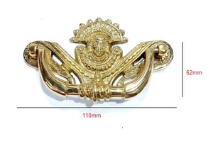 มือจับลิ้นชักทองเหลืองแบบดึงที่จับประตูตู้เฟอร์นิเจอร์โบราณลูกบิดตู้แบบวินเทจ-ชุด4ชิ้น - Product Image 3