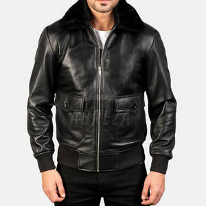 Venta Directa 2025 Chaqueta de Cuero Vacuno Personalizada para Hombre, Cuello Alto, Alta Calidad, Temporada de Invierno, Colores Personalizados, Transpirable, Casual - Product Image 1