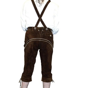 Kneibund Costume Leather Pants <b>Knee</b> <b>Strap</b> Leather Pants <b>Strap</b> Suede Embroidered Lederhosen for Men Oktoberfest Leather Trouser - Product Image 3
