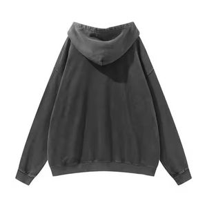 เสื้อฮู้ดฟอกสีกรดขนาดใหญ่เสื้อฮู้ดผ้าฝ้าย100% ออกแบบได้ตามที่ต้องการ - Product Image 2