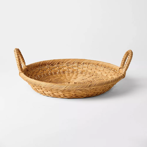 Tienphong Plateau conique rond décoratif en rotin fait à la main avec poignées en naturel pour pain Fruits légumes multifonctionnel - Product Image 1