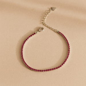 สร้อยข้อมือเทนนิสสีชมพู 2 มม. เครื่องประดับแฟชั่น - Product Image 3