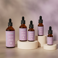 Flacon compte-gouttes rond en verre mat translucide de luxe, base épaisse, vide, 5ml, 10ml, 20ml, 30ml, 50ml, 100ml, pour B2B, avec impression de logo personnalisé
