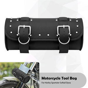 Bolsa de Cuero PU para Equipaje de Motocicleta, Alforja de Herramienta de Horquilla Delantera y Trasera para Sportster Dyna Softail Chopper Bobber Cruiser - Product Image 2