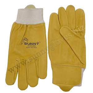 New Simple Style Leather Men Driving <b>Gloves</b> Hand Safety Cow Grain <b>Driver</b> Leather Rigger <b>Gloves</b> - Product Image 2