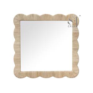 Espejo de Pared Decorativo de Ratán Festoneado de Alta Calidad para Decoración del Hogar, Espejos de Ratán Estilo Bohemio Vintage para Baño y Sala de Estar, Vietnam - Product Image 4