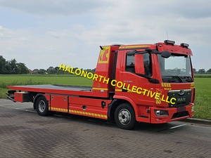Camión de Transporte de Automóviles Usado MAN 12.220 TGL Falkom 2021, Camión de Remolque con Plataforma Hidráulica para Transporte de Vehículos - Product Image 2
