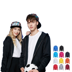 High Quality 330gsm Cotton Polyester CVC <b>Thick</b> <b>Fleece</b> Zipper-up <b>Jacket</b> Unisex Custom logo <b>Men's</b> Plain Zipper up Pullover Hoodies - Product Image 1