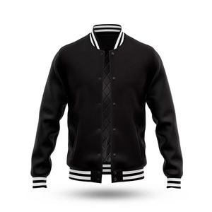 Wholesale High Quality Coated Custom Logo Casual OEM Chenille Letterman Varsity Jackets <b>Stand</b> Collar Front Logo for Men Women - Product Image 3