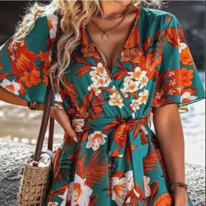 Vestido Mini de Algodón Hecho a Mano en India, Dulce y Natural, para Mujer, Elegante, con Estampado Floral, para Verano, Playa, Boda, Regalo para Novia - Product Image 1